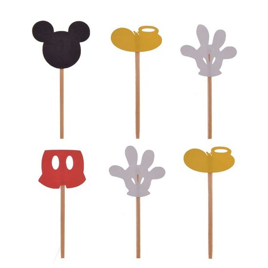 Festa Mickey Mouse - Enfeite Decorativo no Palito Mickey Mouse M - 05 Un
