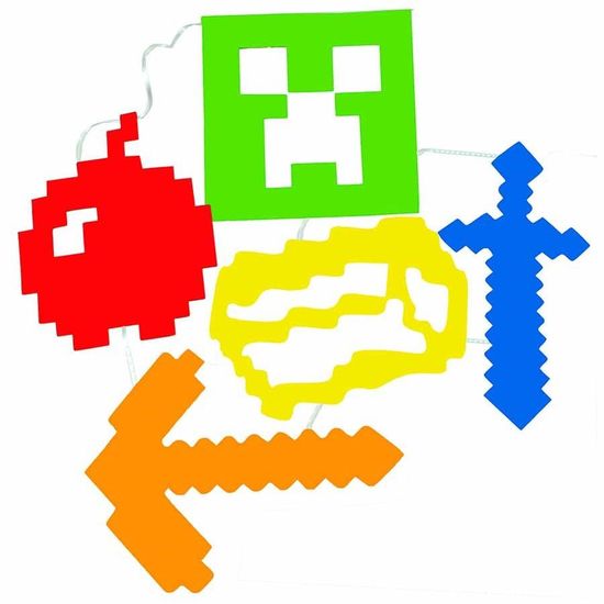 Bandeirola Artesanal Cartonada Minecraft - 2.8 Metros