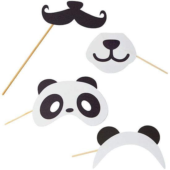 Festa Panda - Kit Acessórios Plaquinha Panda - 05 Un