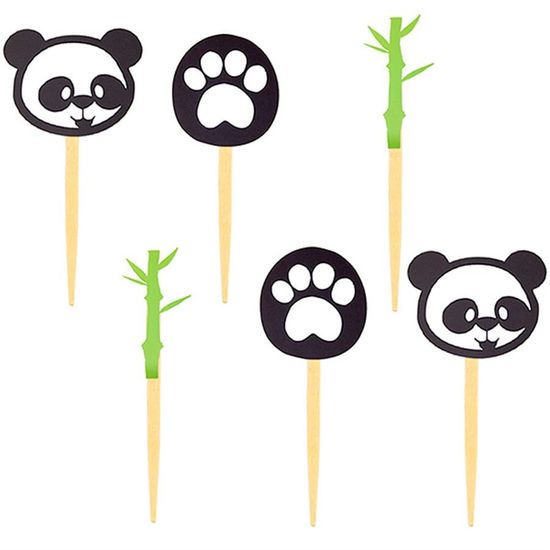 Festa Panda - Enfeite para Doces no Palito Panda - 06 Un