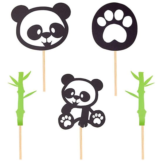Festa Panda - Enfeite Decorativo no Palito Panda M - 05 Un