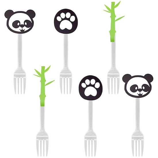 Festa Panda - Garfo para Sobremesa com Aplique Panda - 06 Un