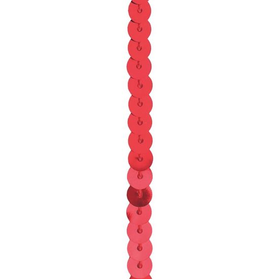 Fio Decorativo Paetê Vermelho 6mmx5m - 1 un