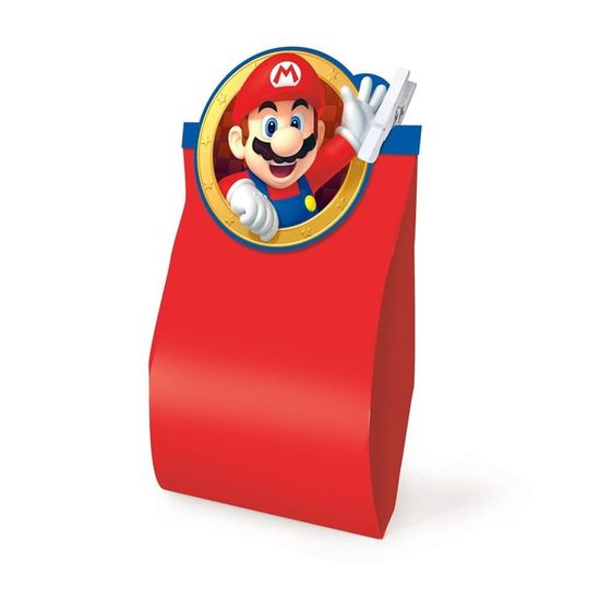 Festa Super Mário - Kit Lembrancinha Super Mario Grande 14x8x4 - 10 un