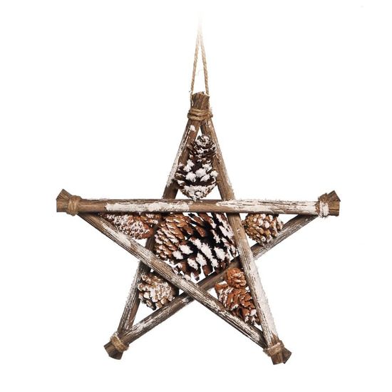 Estrela de Pinhas Chaléa Bege 30cm