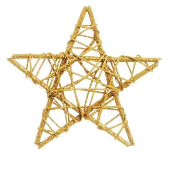 Estrela Rattan Ouro 15cm