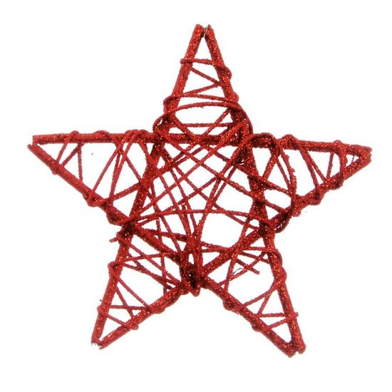 Estrela Rattan Vermelho 15cm