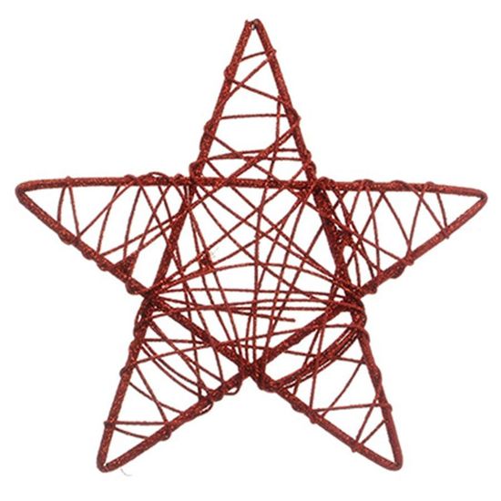 Estrela Rattan Vermelho 25cm - 1 Un