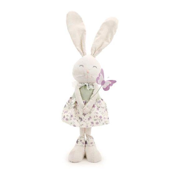 Coelhas Decorativo em Pé com Flor (Sacole) - 2 Un