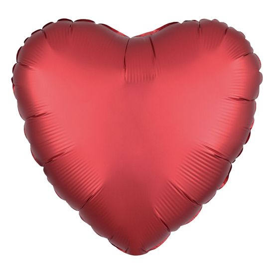 Balão Cromado Coração com Canudo Vermelho 18