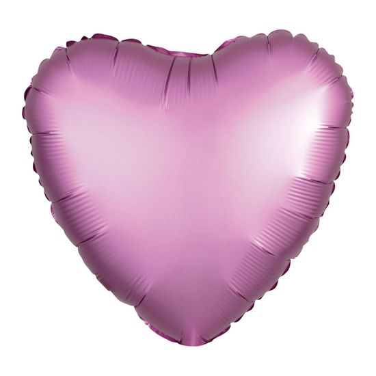 Balão Cromado Coração com Canudo Rosa 18