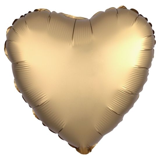 Balão Cromado Coração com Canudo Dourado 18