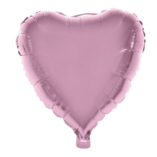 Balão Metalizado Coração com Canudo Rosa Bebê 18