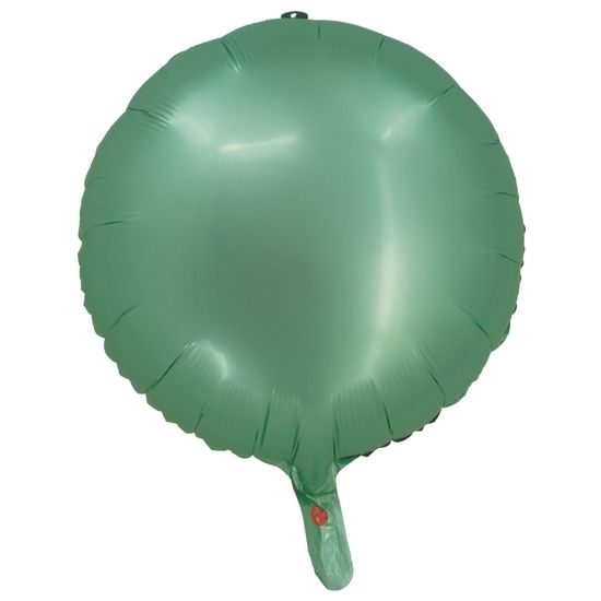 Balão Cromado Redondo com Canudo Verde Menta 18