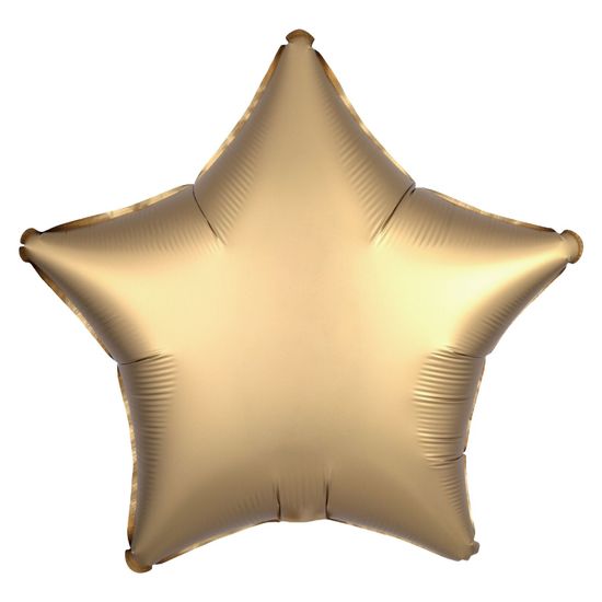 Balão Cromado Estrela Com Canudo Dourado 18