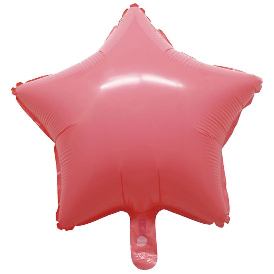 Balão Macaron Estrela Com Canudo Vermelho 18