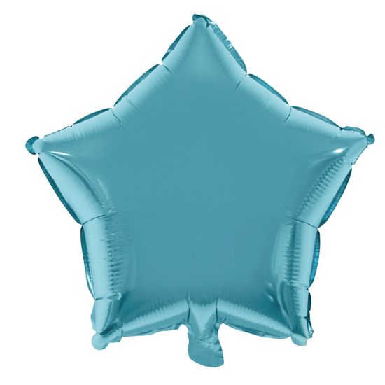 Balão Metalizado Estrela Com Canudo Azul Bebê 18