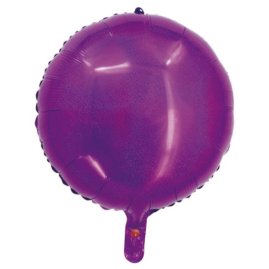 Balão Holográfico Redondo Com Canudo Pink 18