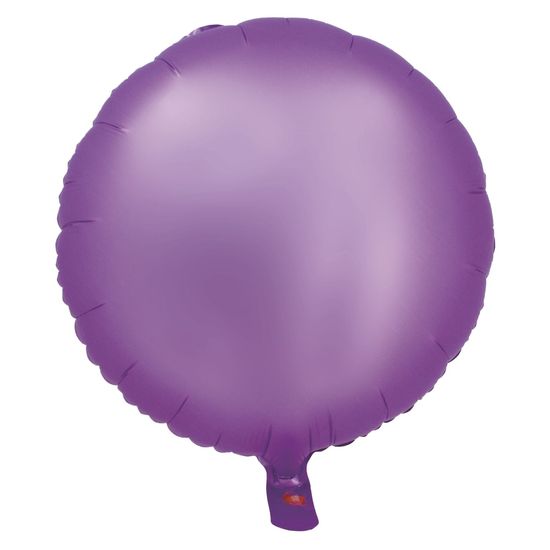 Balão Cromado Redondo com Canudo Lilás 18