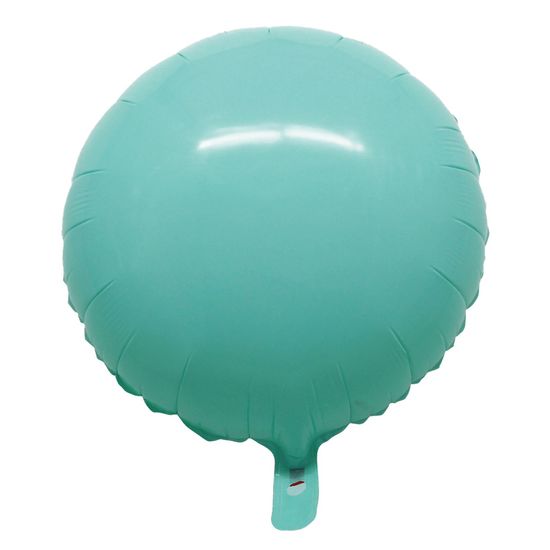 Balão Macaron Redondo com Canudo Azul Tiffany 18