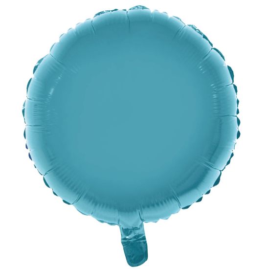 Balão Metalizado Redondo com Canudo Azul Bebê 18