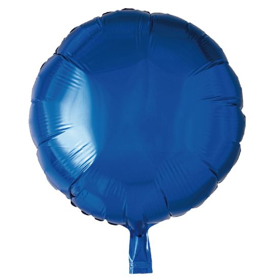 Balão Metalizado Redondo com Canudo Azul 18
