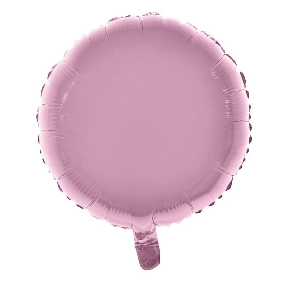 Balão Metalizado Redondo com Canudo Rosa Bebê 18