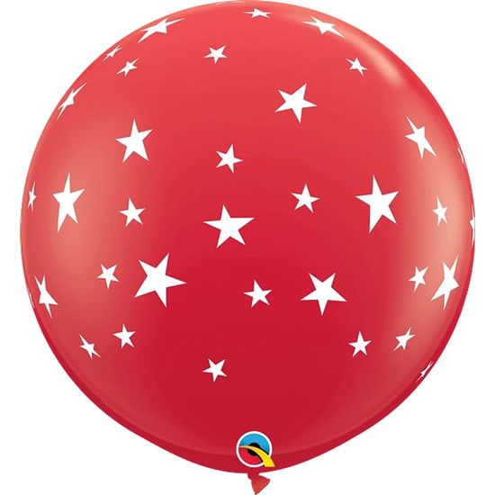 Balão Qualatex 3' R Vermelho Estrelas Contemporâneas - 2 Un