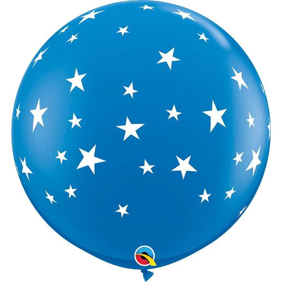 Balão Qualatex 3' R Azul Estrelas Contemporâneas - 2 Un