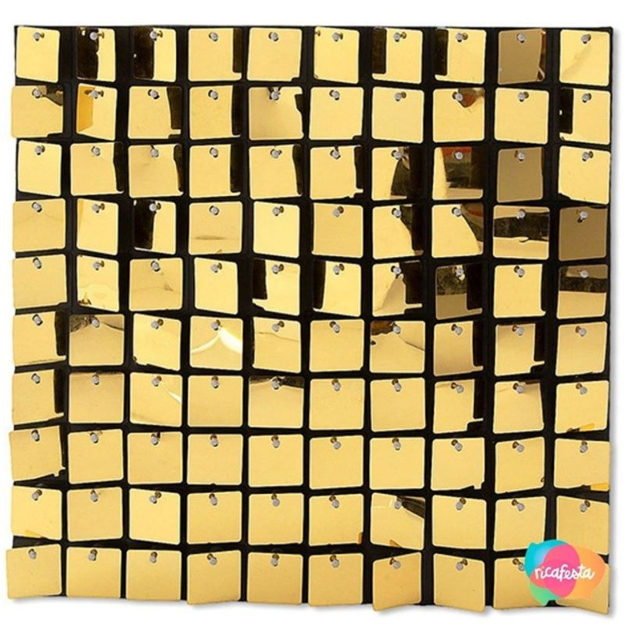 Painel Metalizado Quadrado Mágico Shimmer Wall 30x30cm Dourado Fosco