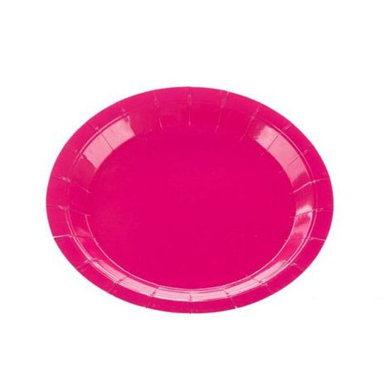 Prato Papel Liso Pink - 10 Un