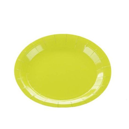 Prato Papel Liso Verde Limão - 10 Un