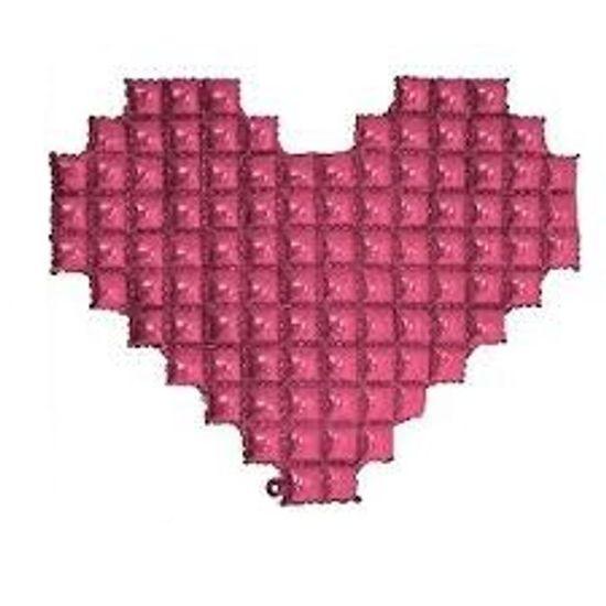 Painel Inflável Metalizado Estilo Shimmer Wall 110x60cm Coração Rosa - 1 Un