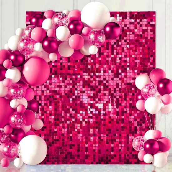 Painel Metalizado Quadrado Mágico Shimmer Wall 30x30cm Rosa Fosca - 1 Un