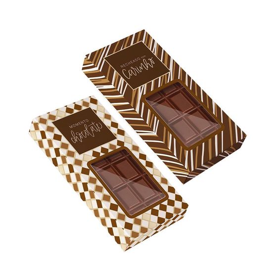 Caixa Tablete Tons de Chocolate Compose 14,5x7,5x3,2 - 100 Un