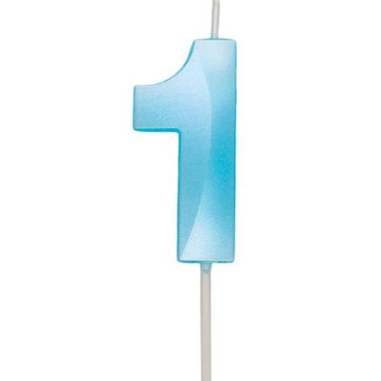 Vela Design Azul Candy Número 1 - 1 Un